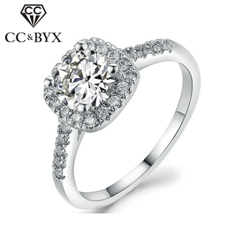 Anillo De Compromiso De Boda Cuadrado Plateado De Bijoux De Anillo De Compromiso De Boda Cuadrado Plateado De Bijoux De