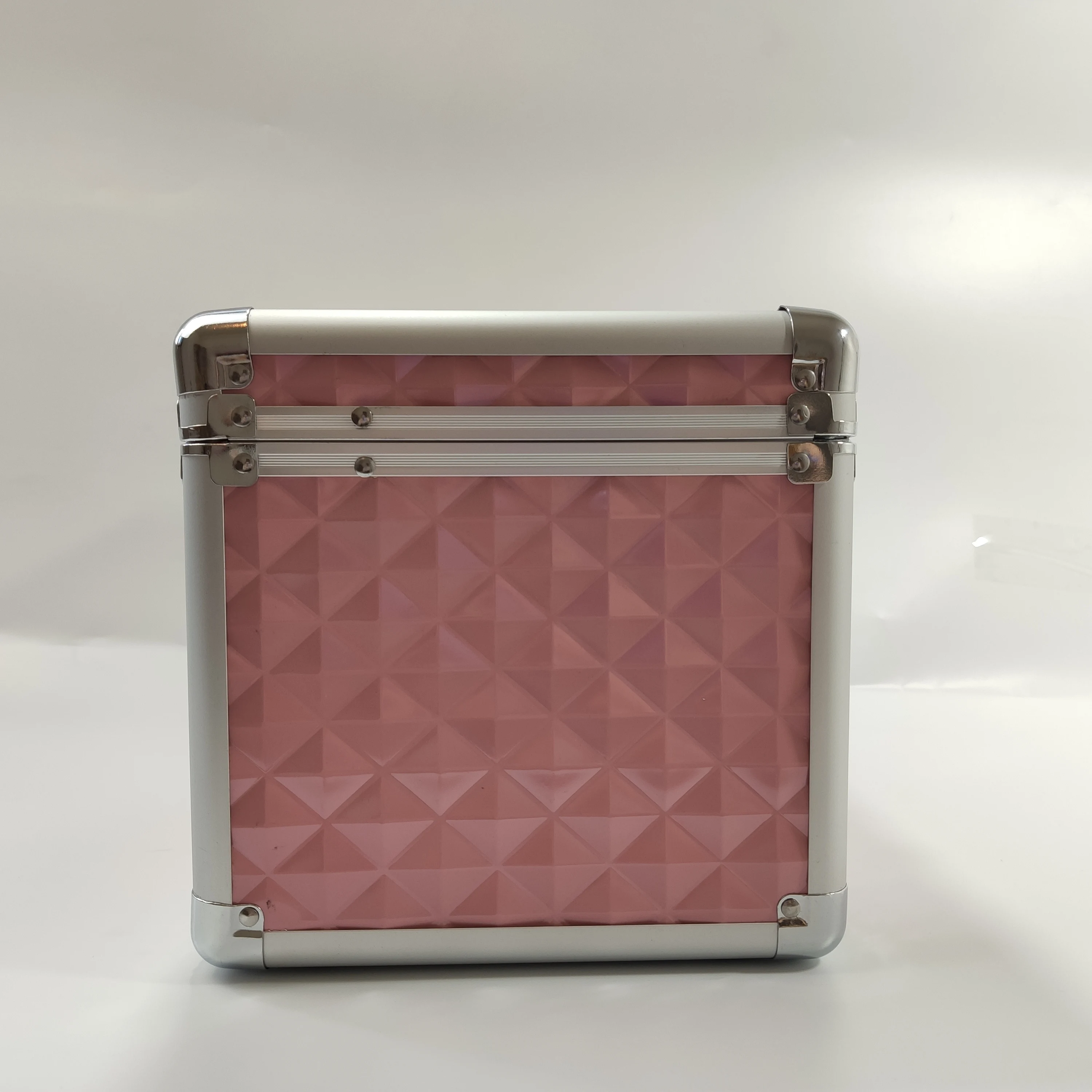 Professional Aluminium alloy Make up Box Pink pattern Makeup Case Beauty Case Cosmetic Bag Multi Tiers Lockable Jewelry Bo