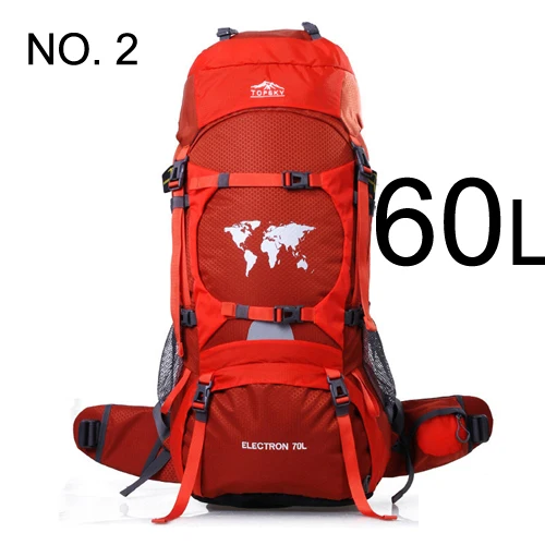 Топ 80L 70L 60L походный рюкзак для кемпинга, походов, альпинизма, спорта на открытом воздухе, путешествий, рюкзак, водонепроницаемый дождевик - Цвет: NO 2  60L