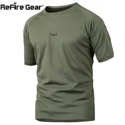 ReFire gear летняя тактическая камуфляжная Футболка мужская быстросохнущая армейская футболка милитари Повседневная дышащая камуфляжная
