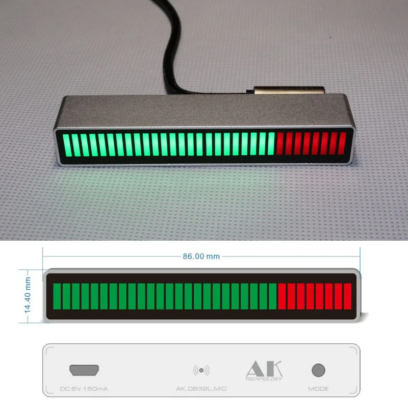 2018 Sound Control Mono 30 bit Level indicator LED VU Meter Amplifier