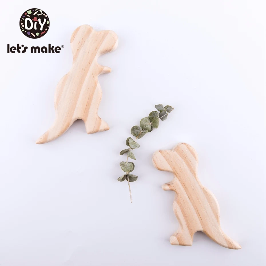 Let'S Make 3 шт./компл. деревянный Прорезыватель мультфильм комплект игрушек деревянная игрушечная еда класс чипы Динозавр Детская идея детские