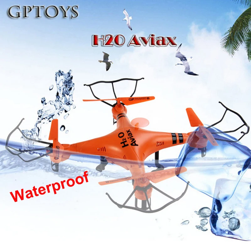 

New Arrival Gptoys H2O Aviax Waterproof Drone 3D Eversion 6 Axis Gyro Headless Mode 2.4GHz 4CH LCD RC Quadcopter Toys