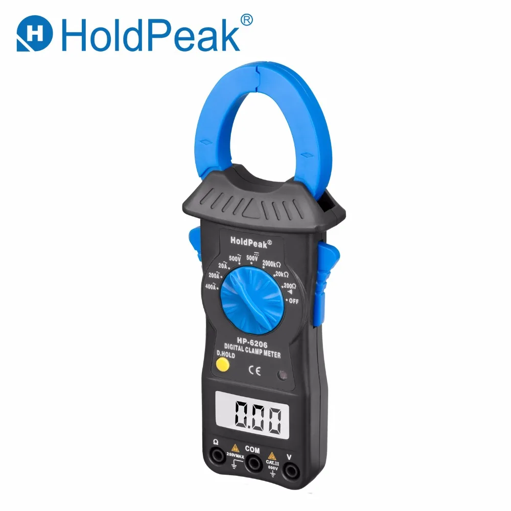 

HoldPeak HP-6206 Digital Clamp Meter 1999 counts Backlight 200A AC Current AC/DC Voltage Multimeter Voltmeter Ammeter Tester