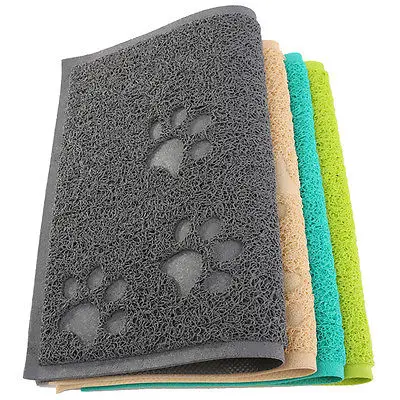 

Dog Puppy Paw Shape Placemat Pet Cat Dish Bowl Feeding Food PVC Mat Wipe Clean