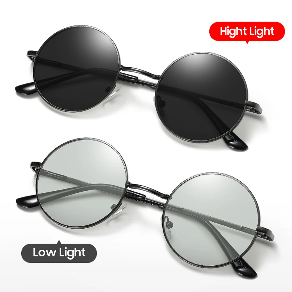 VIVIBEE Round Men Photochromic Gun Frame Photochromic Sunglasses 2019 Chameleon Driving Women Chromatism Sun Glasses Eyeglasses VIVIBEE Round Men Photochromic Gun Frame Photochromic Sunglasses 2019 Chameleon Driving Women Chromatism Sun Glasses Eyeglasses