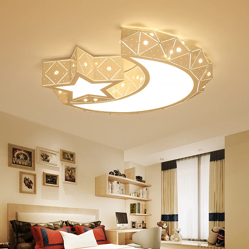 

Satr/moon Modern led ceiling chandelier lights for bedroom Children kids room AC85-265V led chandelier lustre para sala fixtures