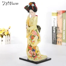KiWarm Ретро японская кукла Кабуки кимоно Статуэтка статуэтки украшения для дома комнаты отеля настольные шкафы декор искусство ремесла подарок 30 см