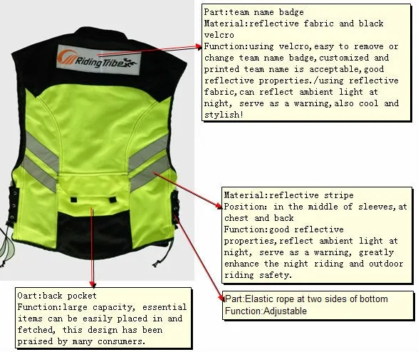 Мотоцикл Гоночный отражатель повышенной видимости Предупреждение ткани жилет+ светоотражающий защитный жилет одежда