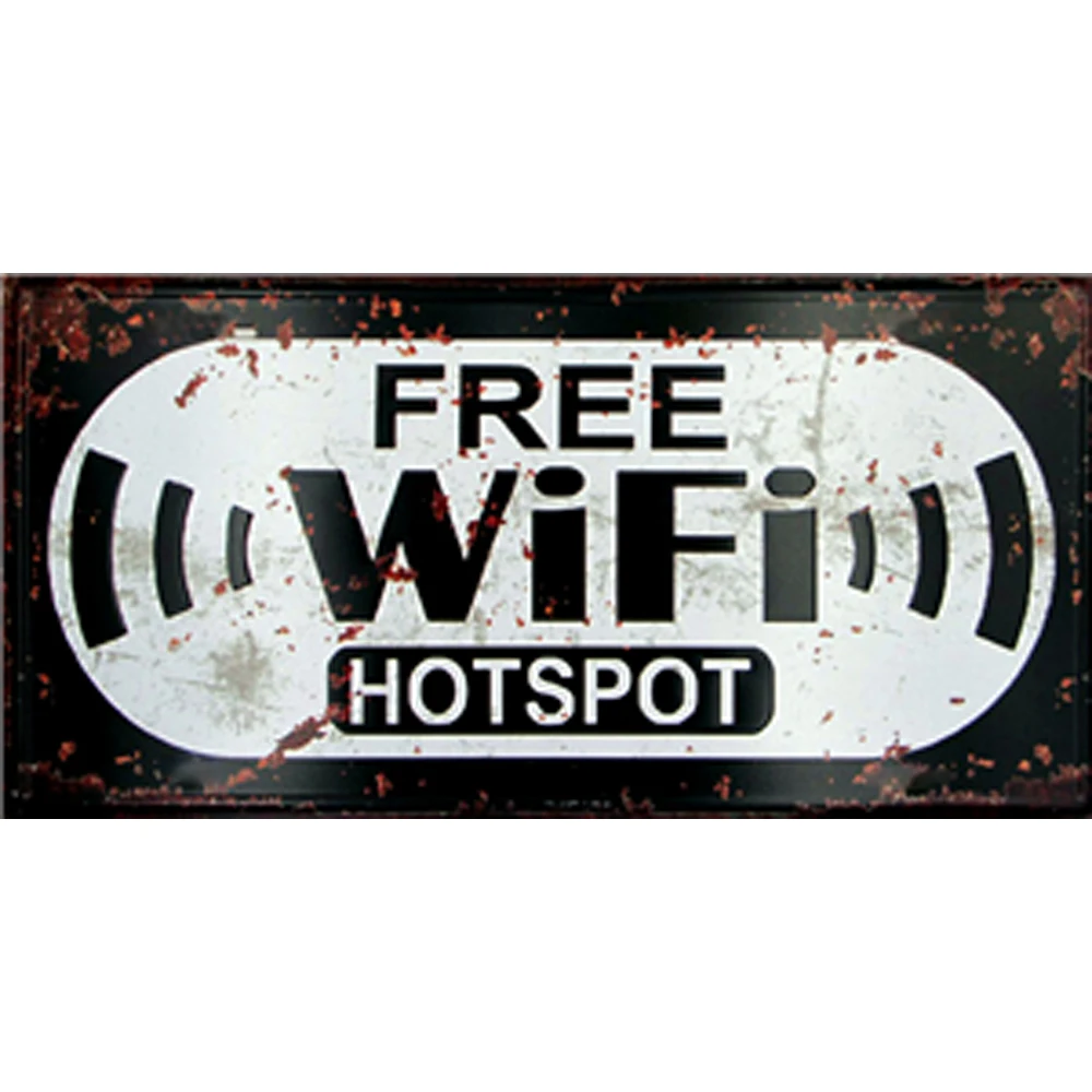 

Free WIFI Shabby Chic Home Bar Cafe Vintage Wall Decor Art Metal Tin Signs Pub Tavern Retro Decorative Plates Metal Poster 15x30