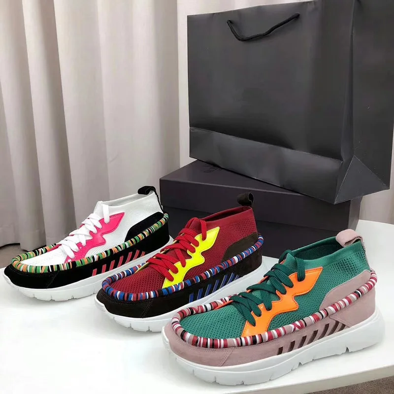Di Sportive Appartamenti as Up Donna Colorate E Tennis Casual Scarpe Sneakers Stretch Stivali Jogging Lace Alta Delle Caviglia Da Top 2018 Show Piattaforma Show Donne Della Corsa As 75wUF
