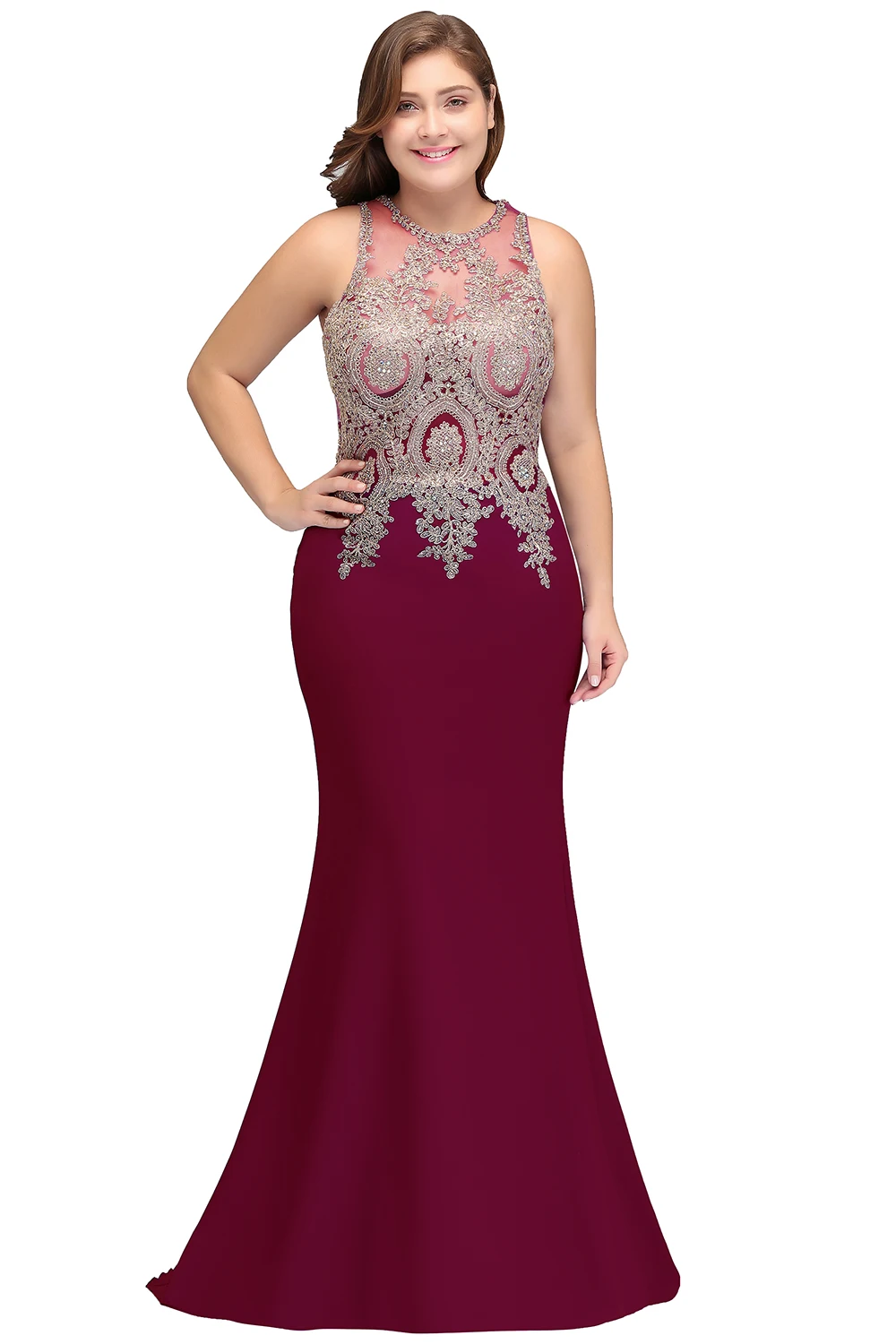 cheap plus size burgundy dresses
