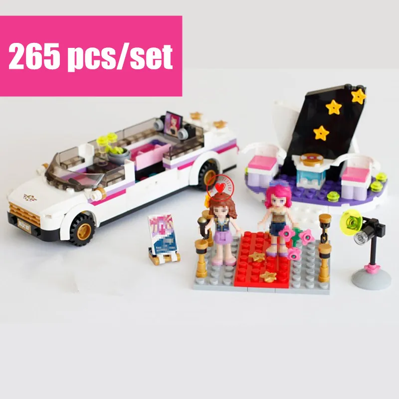 

New heartlake Pop Star's Luxury car fit legoings friends figures city model diy building blocks bricks toys gift kid set girls