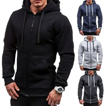 

Men's Slim Fit Hoodie Long Sleeve Zipper Cap Hip Hop Muscle Tee Sweatshirts Casual Tops Blouse