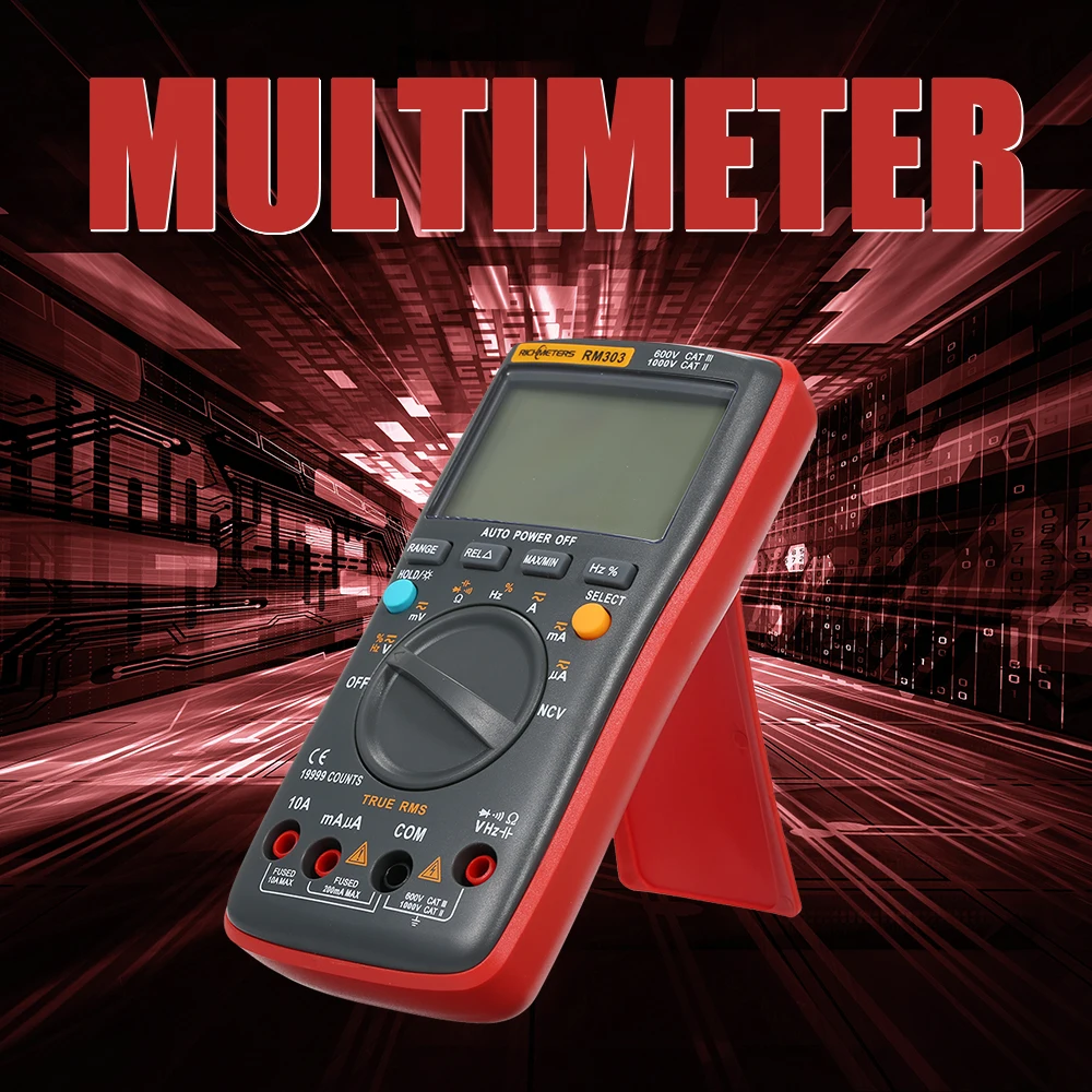 

RICHMETERS Digital Multimeter RM303 True-RMS 19999 Counts NCV Frequency 200M Resistance AC DC Voltage Ammeter Current