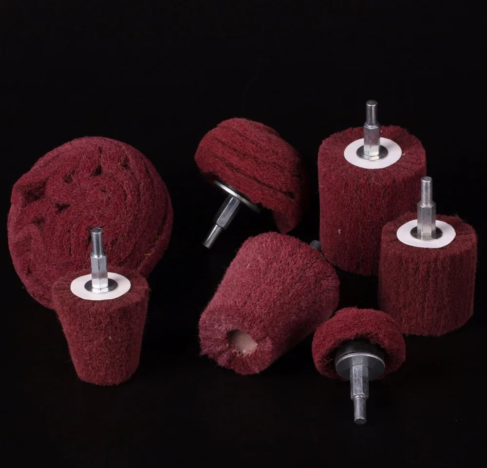 ZFE 7Pcs Of Medium Grit Mounted Sanding Mop / Polishing Pad Mop Wheel