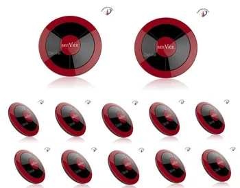 

Free shipping! Two keys wireless paging system buzzer, fashion caller button,12 hotel/ restaurant waitress calling transmmiter