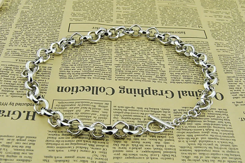 Мужское серебряное ожерелье из стерлингового серебра 925 пробы ожерелье в стиле панк модный дизайн 13.5mm51cm размер ожерелье из чистого серебра Шарм ювелирные изделия