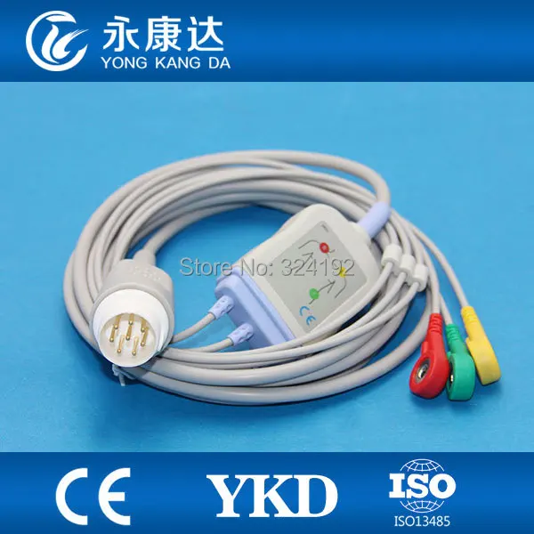 

For 77030A, 77035A One-Piece patient monitor 3leads ECG cable,IEC,snap,