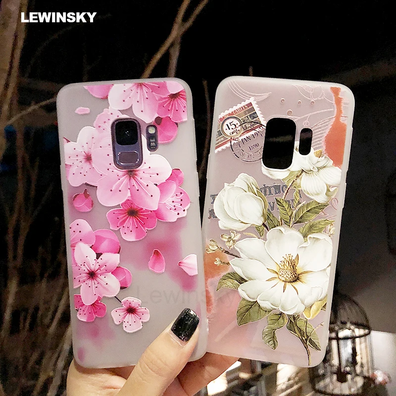 3D Relief Flower TPU Phone Case for Samsung Galaxy A6 A8