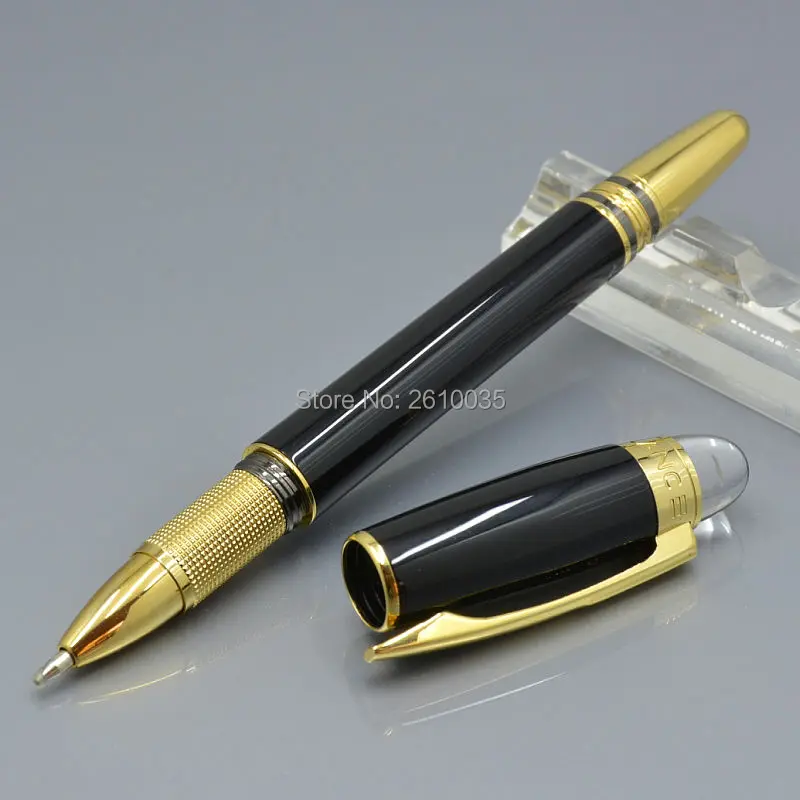 

high quality StarWalker series black resin roller ball pen with Crystal star top school office stationery luxury mb brand pens