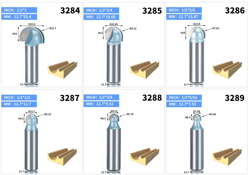 HUHAO 1 шт. 1/" 1/4" хвостовик двойная фреза для отделки кромки биты для дерева промышленного класса Коув коробка бит деревообрабатывающий Концевая мельница miiling cutter