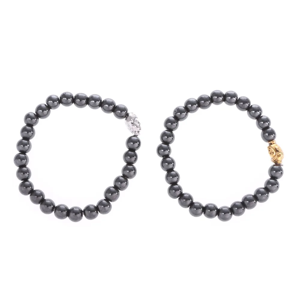 

DUAI Weight Loss Stone Magnetic Therapy Slimming Bracelets Hematite Beaded Personal Health Care 1Pc Random Color