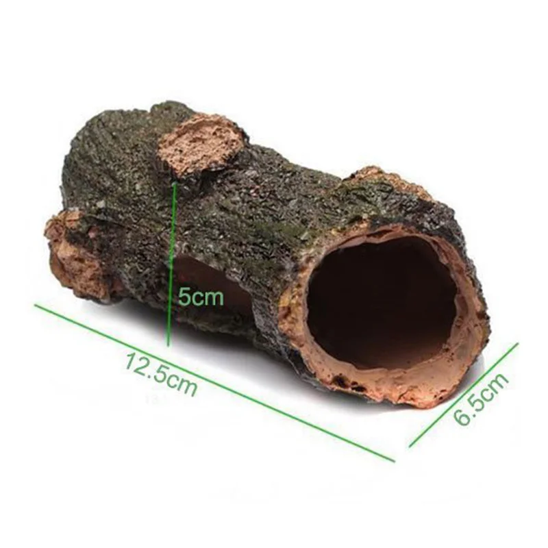 Newly Aquarium Ornament Hollow Trunk Simulation Tree Log Wood Polyresin Landscape Fish Tank Decoration Artificial Tank Supplies