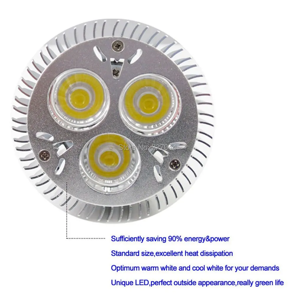 Бесплатная доставка высокой мощности CREE Diammable 9 W PAR20 светодиодный Лампа прожектор E27 база 110-220 v холодный белый 6000 K 110 V