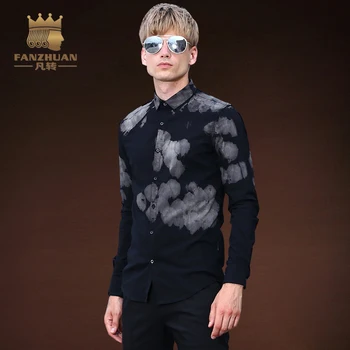 

FANZHUAN Featured Brands Clothing Men Casual Print Shirt Long Sleeve Plus Size M-5XL New Arrival Fashion Fall Style Asian Size