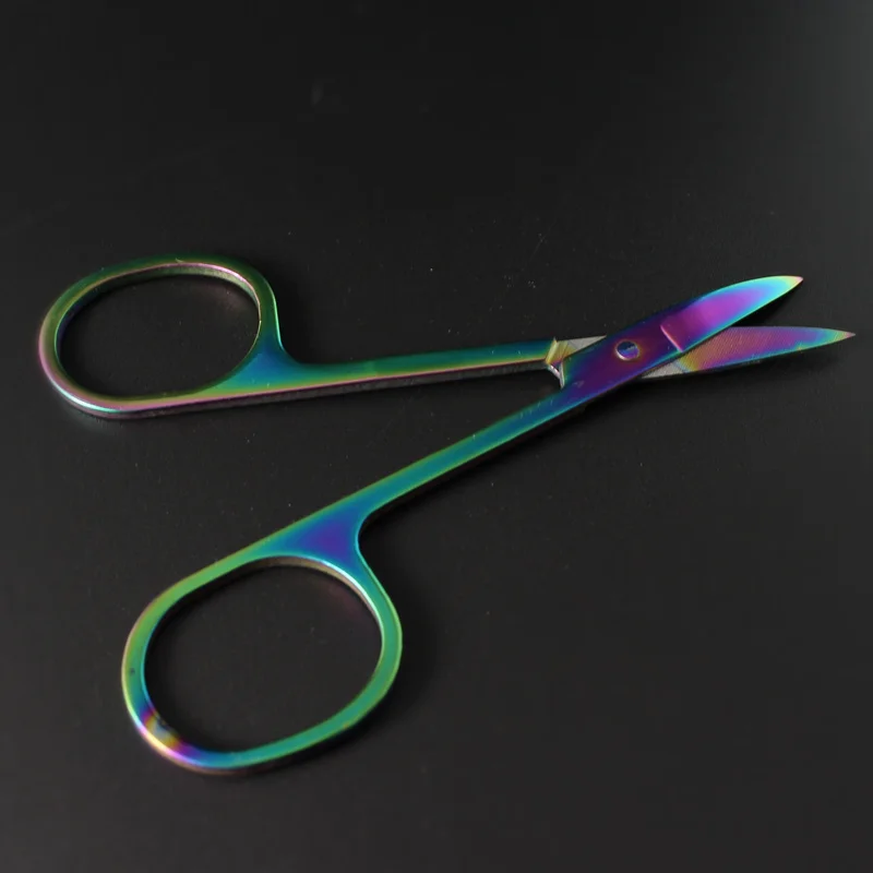 

Flazea New Stainless Steel Rainbow Eyebrow Scissors Colorful Makeup Scissor Cutter Nail Art Tool Woman girl DIY Beauty Equipment