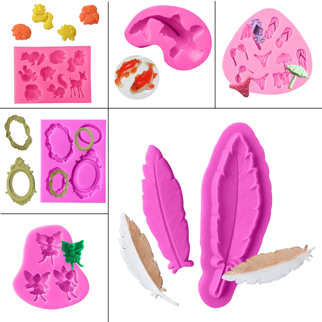 

Baking Forms 1PC Cake Pan 3D Bag Moustache Feather Shape Silicone Soap Mold Fondant Cake Decorating Kitchen Chocolate Molds