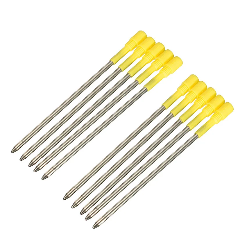 

10pcs/lot Ballpoint Pen Refills 82mm Blue And Black Ink Refill Material Escolar Diamond Pen Refills Metal Pens