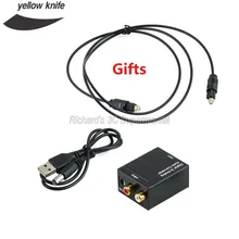 Digital to Analog Audio Converter Adapter Optic Coaxial RCA Toslink Signal to Analog Audio Converter RCA