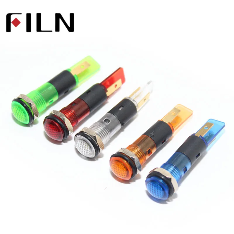 

FILN FL1P-8JN-1 8mm red green plastic 12v red yellow blue green white 220v 24v led indicator lamp pilot light