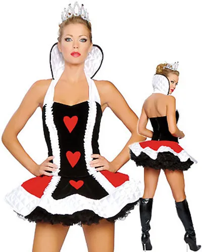 

Sexy Queen Of Hearts Adult Costume For Party New 2017 Cospaly Infantile Girl Costume Queen Costumes