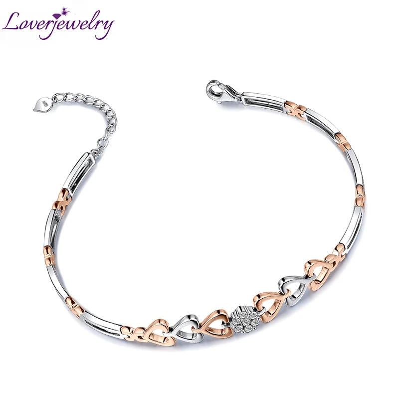 LOVERJEWELRY женский браслет в форме сердца винтажные одноцветные 18Kt разноцветные
