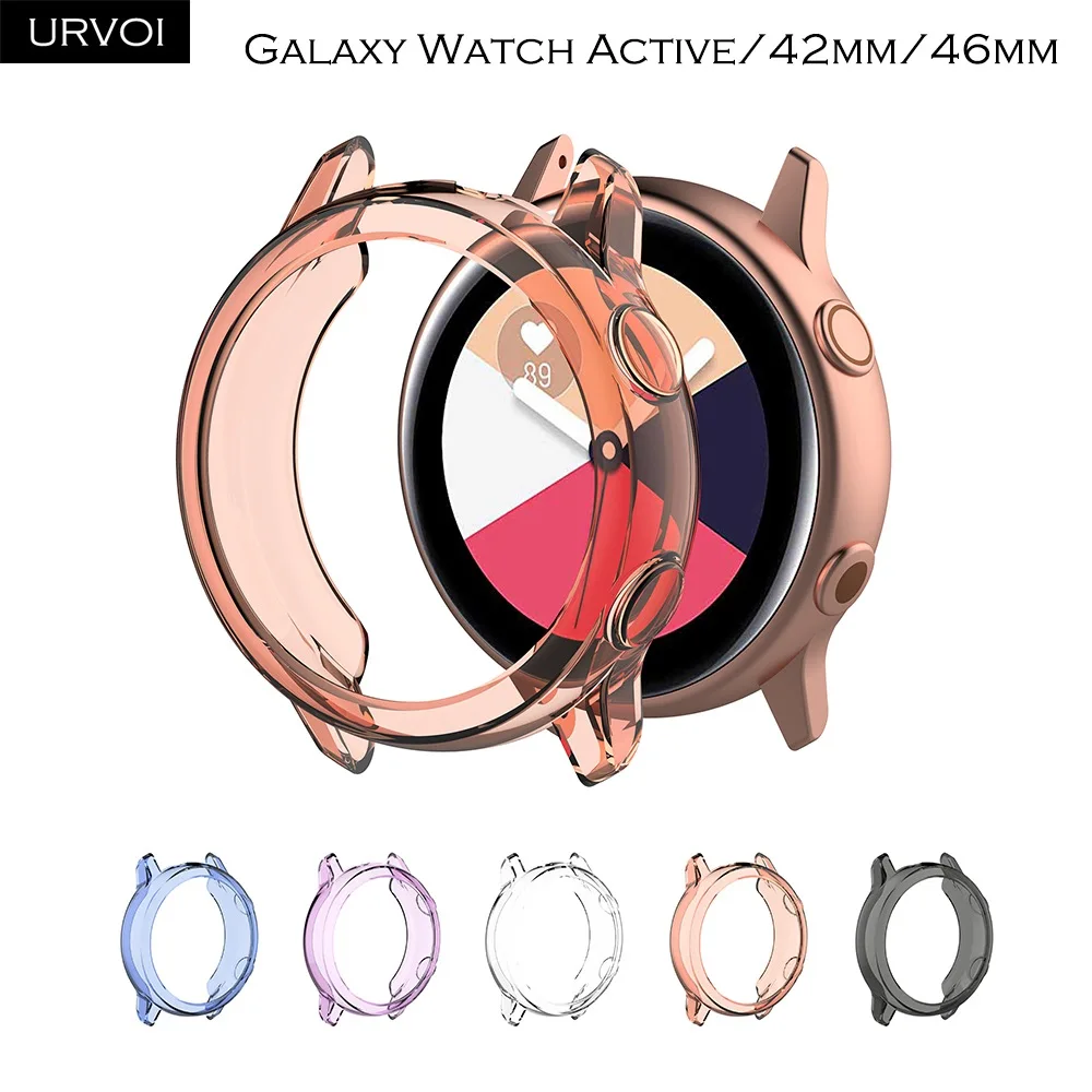 Чехол URVOI для Galaxy watch Active/42 мм/46 мм ТПУ защитный чехол цветная рамка со стразами