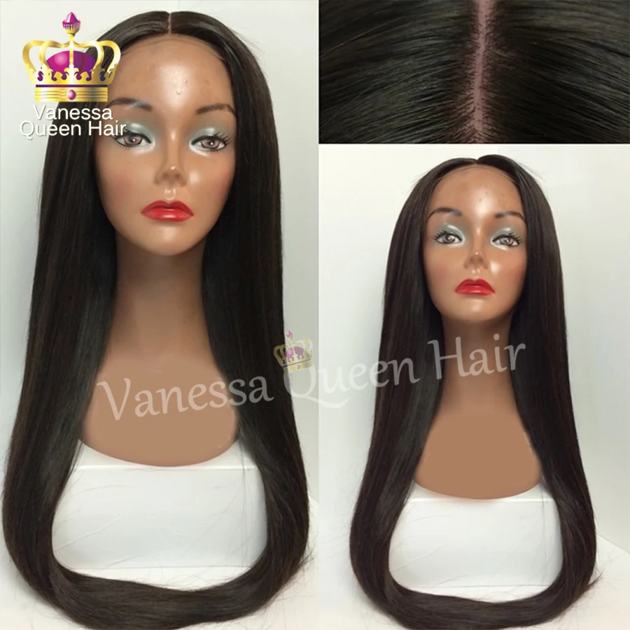 

Natural Brazilian Hair  Silky Straight Hair Long Wigs Black Heat Resistant Synthetic Lace Front Wigs For black women hot selling