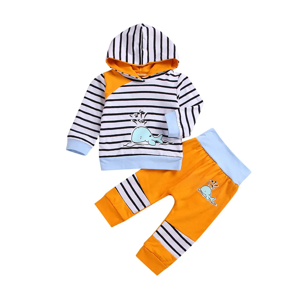 

Hillsionly Boys Girls clothing sets 2019 Toddler Kids Baby Boy Girl Hoodie Tops Striped Pants Leggings Outfit Set Clothes