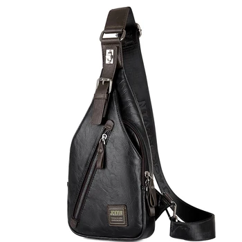 

The high quality CHEST BAG MEN Anti-theft Magnetic Clasp Leather Bag Messenger Bag Fashion Men's Bags