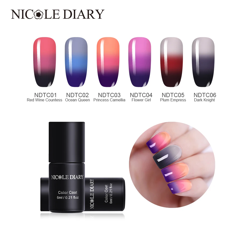 Nicole Diary Thermal Nail Art Uv Gel Polish Color Changing Nicole Diary Thermal Nail Art Uv Gel Polish Color Changing Temperature Glitter Soak Off Decoration In From Beauty Health