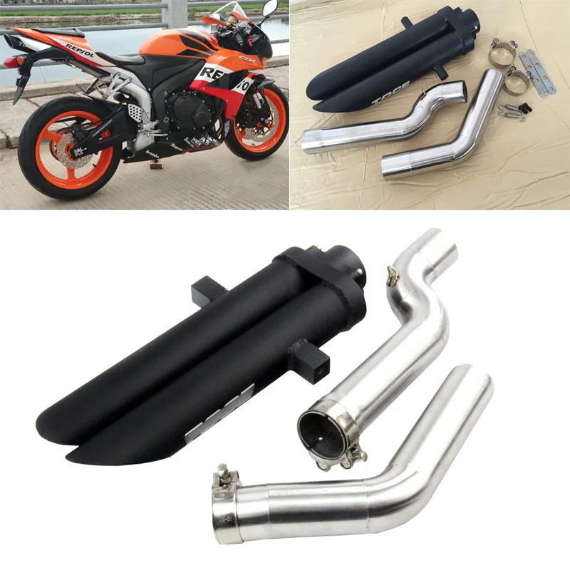 

2004-2007 CBR1000RR Exhaust Pipe for Honda Motorcycle Front Mid Tail Pipe Slip On 51 mm Dual-outlet Rear Escape Aluminum Alloy