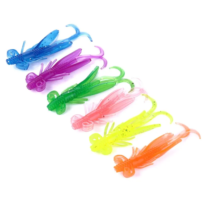 

10pcs New 2019 Soft PVC Larva Fishing Lures 2g 6cm Floating Crayfish Bait Freshwater Swimbaits Soft Bait Worm