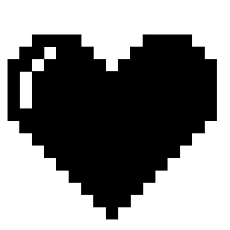 15.6cm*13.9cm Pixel Heart Fashion Vinyl Car Sticker Motorcycle Black ...