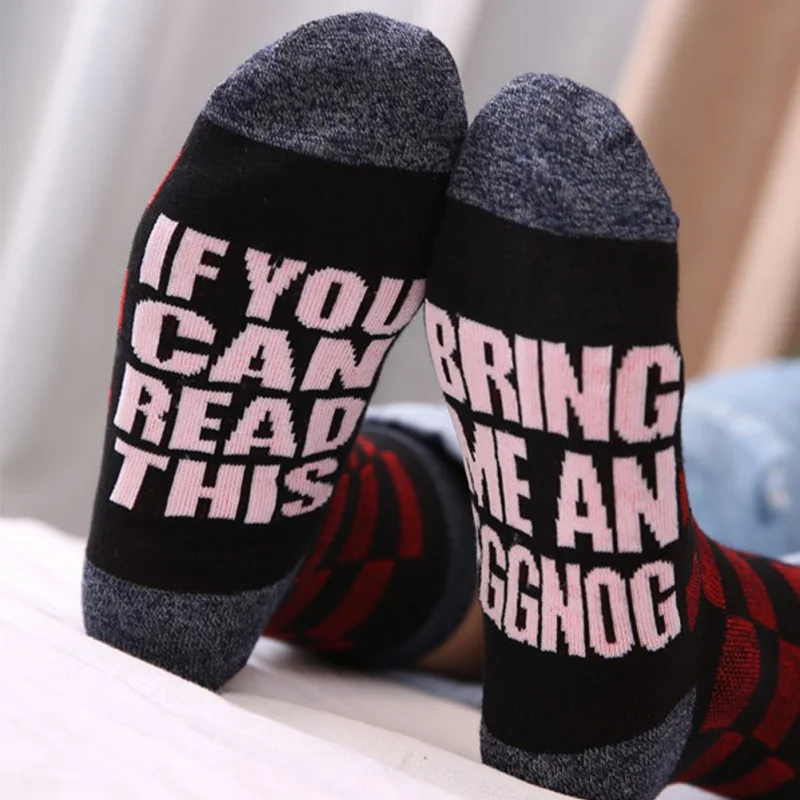 Новые изготовленные на заказ винные носки, если вы можете прочесть эти носочки для вина, осенне-весенние рождественские носки для Хеллоуина