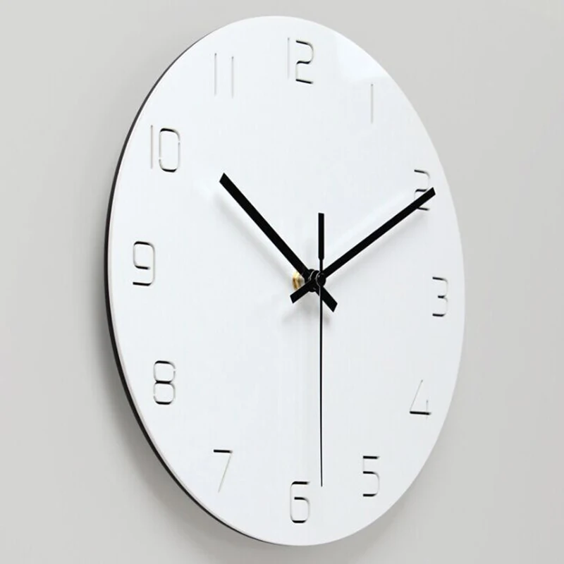 12 Inch Wall Clock Nordic Household Mute Living Room Bedroom Minimalist Modern Decorative Wall Watch Quartz Round Clocks