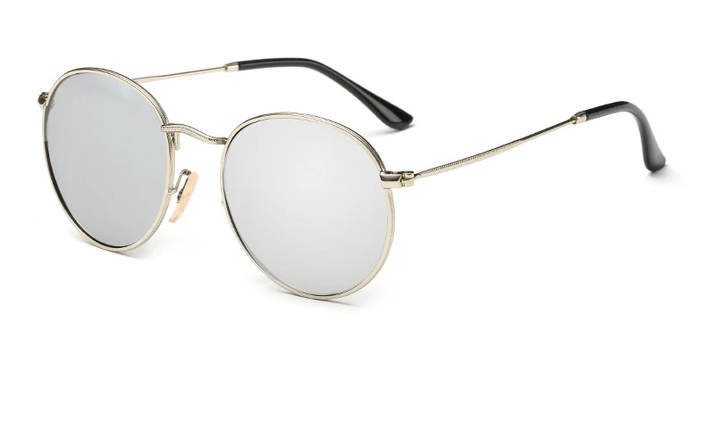 Солнцезащитные очки Sojos ретро классический металлический круглые стиль матового золота, серебра каркас флэш-зеркало объектив Женская мода Highend 1014 UV400 - Цвет линз: SJ1014C1
