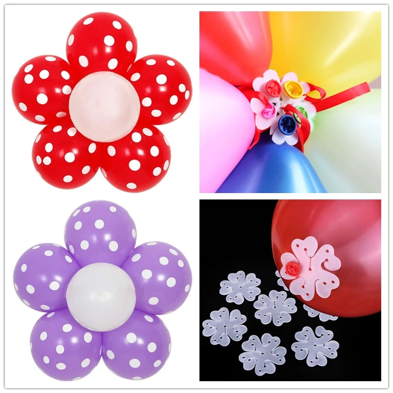 

10pcs Flower Ballonnen Baloon Globos Balloons Decoration Accessories Plum Clip Practical Birthday wedding party Plastic Clip