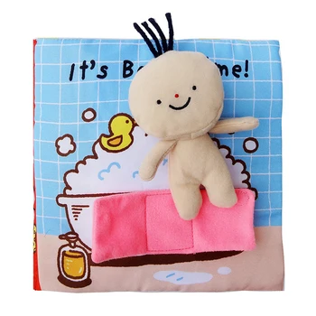 

Newborn Early Educational Quiet Book Ring Paper Rattles Book Soft 3D Baby Cloth Book Infant Cognitive Can Bite Reading Matter